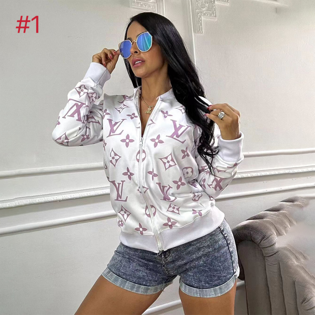 Printed Zip-up Double-ribbed Jacket(DD0119)Printed Zip-up Double-ribbed Jacket(DD0119)