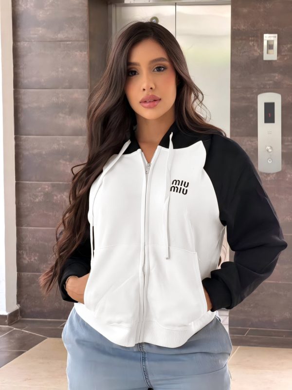 MIU-Hooded Sweatshirt Jacket (Q6296)MIU-Hooded Sweatshirt Jacket (Q6296)