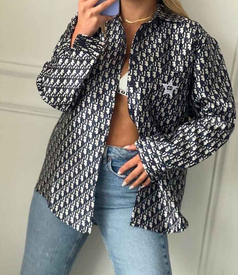 D-Women's Embroidered Slim Fit Shirt(J5019)D-Women's Embroidered Slim Fit Shirt(J5019)
