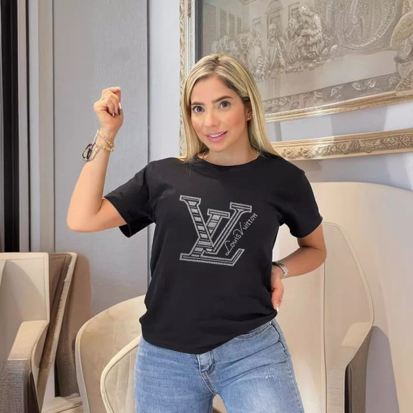 L-Rhinestone Lettering T-shirt(DX3518)L-Rhinestone Lettering T-shirt(DX3518)